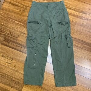 Cali 1850 Olive Green‎ Cargo Pants Womens Size 9 Utility Pockets Casual Straight